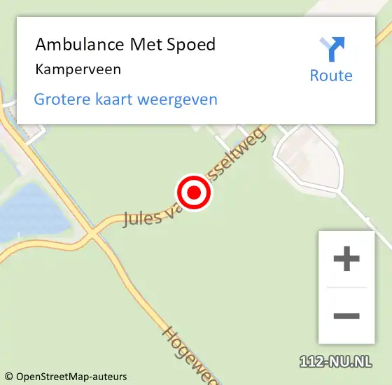 Locatie op kaart van de 112 melding: Ambulance Met Spoed Naar Kamperveen op 10 mei 2024 15:33