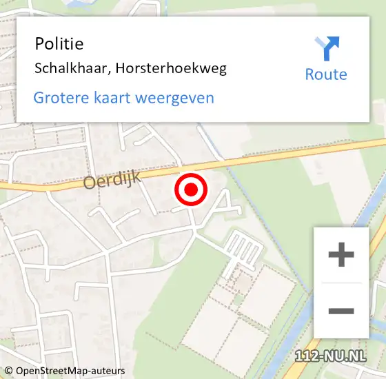 Locatie op kaart van de 112 melding: Politie Schalkhaar, Horsterhoekweg op 10 mei 2024 16:08