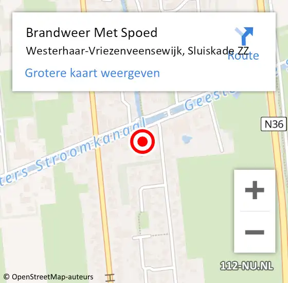 Locatie op kaart van de 112 melding: Brandweer Met Spoed Naar Westerhaar-Vriezenveensewijk, Sluiskade ZZ op 10 mei 2024 16:38