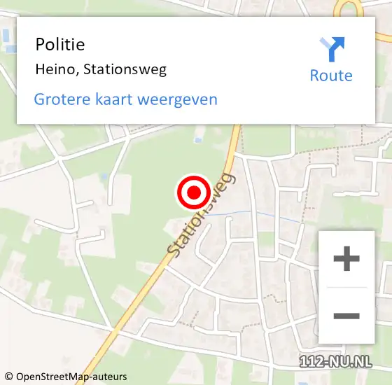Locatie op kaart van de 112 melding: Politie Heino, Stationsweg op 10 mei 2024 17:05