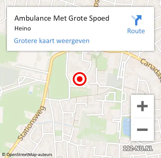 Locatie op kaart van de 112 melding: Ambulance Met Grote Spoed Naar Heino op 10 mei 2024 17:05