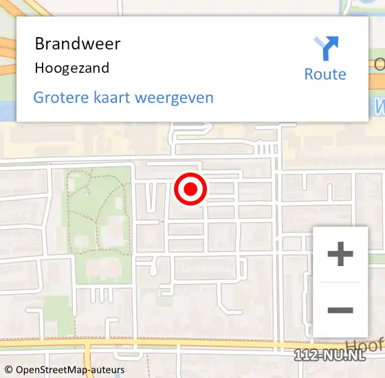 Locatie op kaart van de 112 melding: Brandweer Hoogezand op 10 mei 2024 17:17