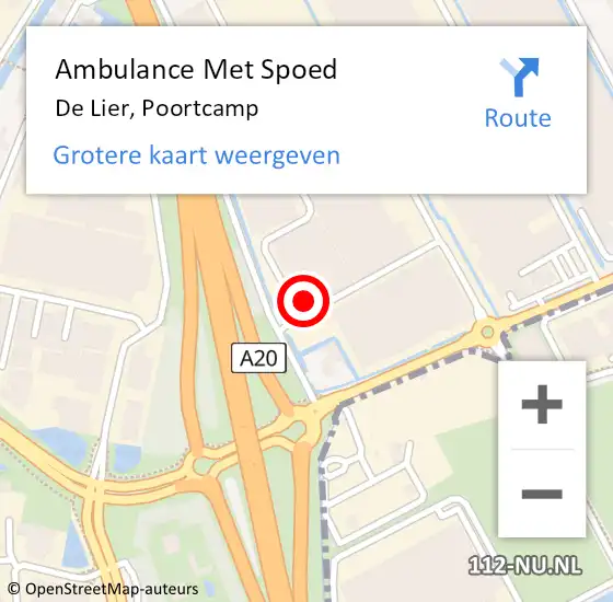 Locatie op kaart van de 112 melding: Ambulance Met Spoed Naar De Lier, Poortcamp op 10 mei 2024 17:42