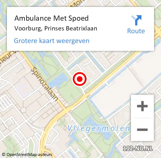 Locatie op kaart van de 112 melding: Ambulance Met Spoed Naar Voorburg, Prinses Beatrixlaan op 10 mei 2024 17:47