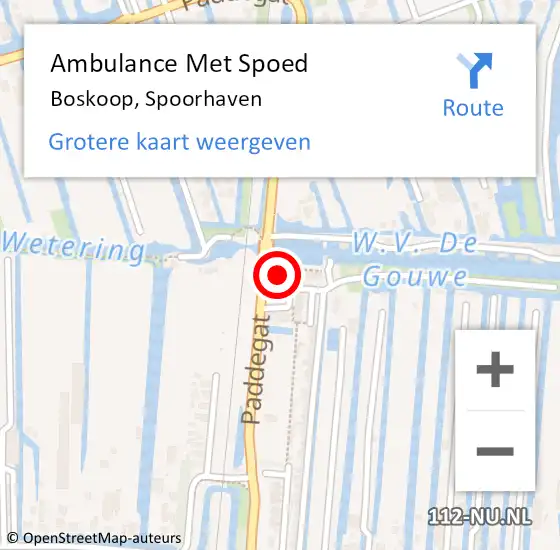 Locatie op kaart van de 112 melding: Ambulance Met Spoed Naar Boskoop, Spoorhaven op 10 mei 2024 18:05