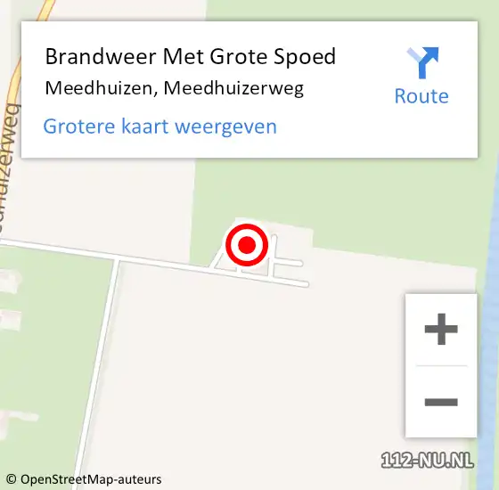 Locatie op kaart van de 112 melding: Brandweer Met Grote Spoed Naar Meedhuizen, Meedhuizerweg op 10 mei 2024 18:08