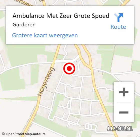 Locatie op kaart van de 112 melding: Ambulance Met Zeer Grote Spoed Naar Garderen op 10 mei 2024 18:09
