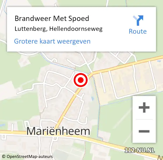 Locatie op kaart van de 112 melding: Brandweer Met Spoed Naar Luttenberg, Hellendoornseweg op 10 mei 2024 18:34