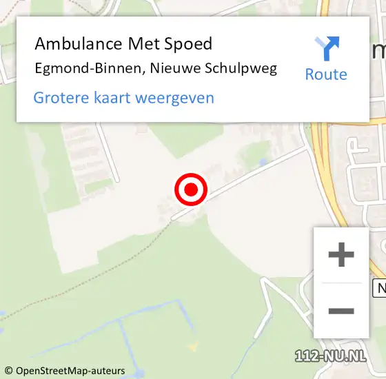 Locatie op kaart van de 112 melding: Ambulance Met Spoed Naar Egmond-Binnen, Nieuwe Schulpweg op 10 mei 2024 18:36
