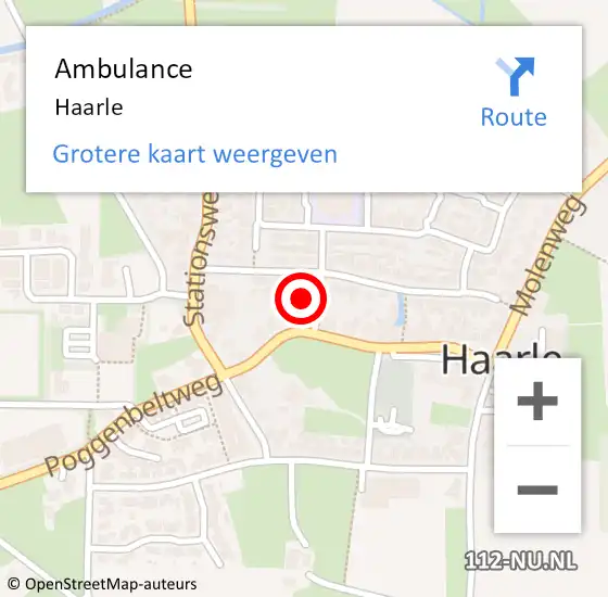 Locatie op kaart van de 112 melding: Ambulance Haarle op 10 mei 2024 18:47