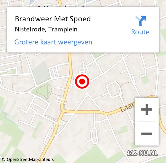 Locatie op kaart van de 112 melding: Brandweer Met Spoed Naar Nistelrode, Tramplein op 10 mei 2024 18:48