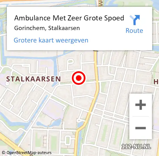 Locatie op kaart van de 112 melding: Ambulance Met Zeer Grote Spoed Naar Gorinchem, Stalkaarsen op 10 mei 2024 19:06
