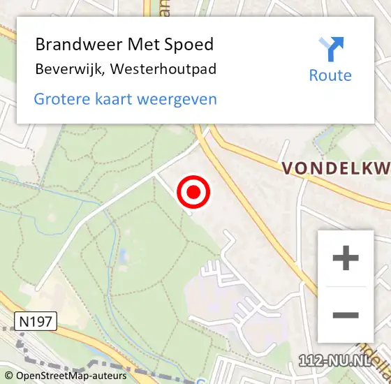 Locatie op kaart van de 112 melding: Brandweer Met Spoed Naar Beverwijk, Westerhoutpad op 10 mei 2024 19:07
