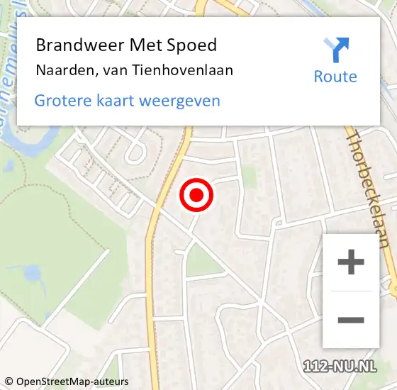 Locatie op kaart van de 112 melding: Brandweer Met Spoed Naar Naarden, van Tienhovenlaan op 10 mei 2024 19:11