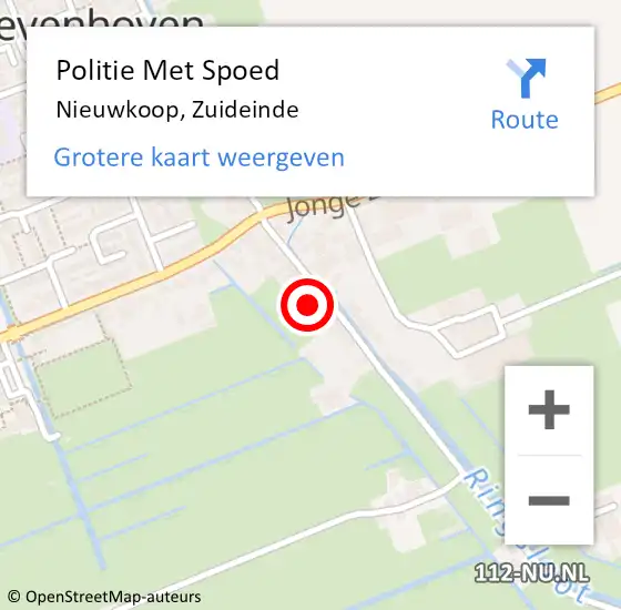 Locatie op kaart van de 112 melding: Politie Met Spoed Naar Nieuwkoop, Zuideinde op 10 mei 2024 19:47