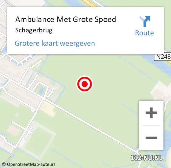Locatie op kaart van de 112 melding: Ambulance Met Grote Spoed Naar Schagerbrug op 10 mei 2024 19:54