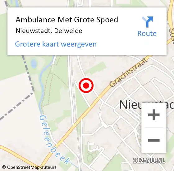 Locatie op kaart van de 112 melding: Ambulance Met Grote Spoed Naar Nieuwstadt, Delweide op 5 oktober 2014 12:28