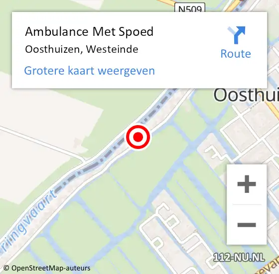 Locatie op kaart van de 112 melding: Ambulance Met Spoed Naar Oosthuizen, Westeinde op 10 mei 2024 20:09