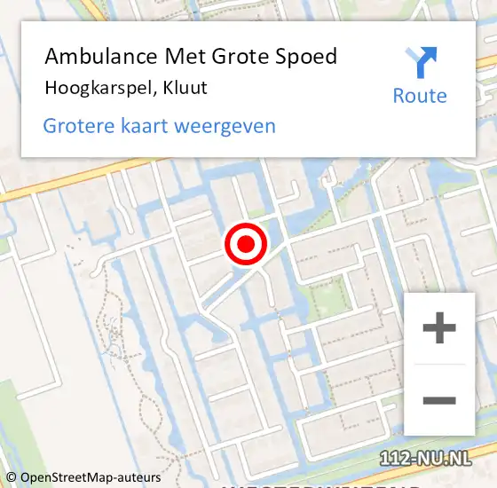 Locatie op kaart van de 112 melding: Ambulance Met Grote Spoed Naar Hoogkarspel, Kluut op 10 mei 2024 20:42