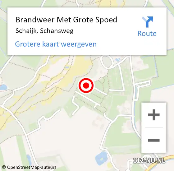 Locatie op kaart van de 112 melding: Brandweer Met Grote Spoed Naar Schaijk, Schansweg op 10 mei 2024 21:29