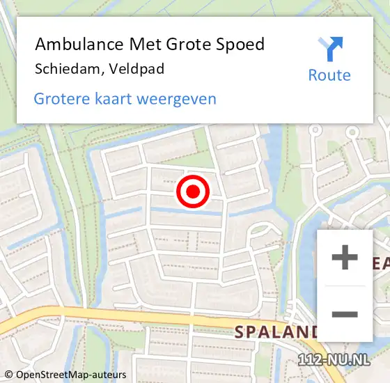 Locatie op kaart van de 112 melding: Ambulance Met Grote Spoed Naar Schiedam, Veldpad op 10 mei 2024 21:38