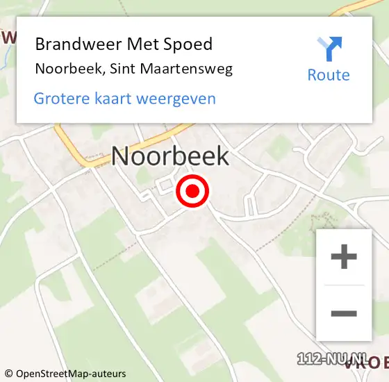 Locatie op kaart van de 112 melding: Brandweer Met Spoed Naar Noorbeek, Sint Maartensweg op 10 mei 2024 21:50