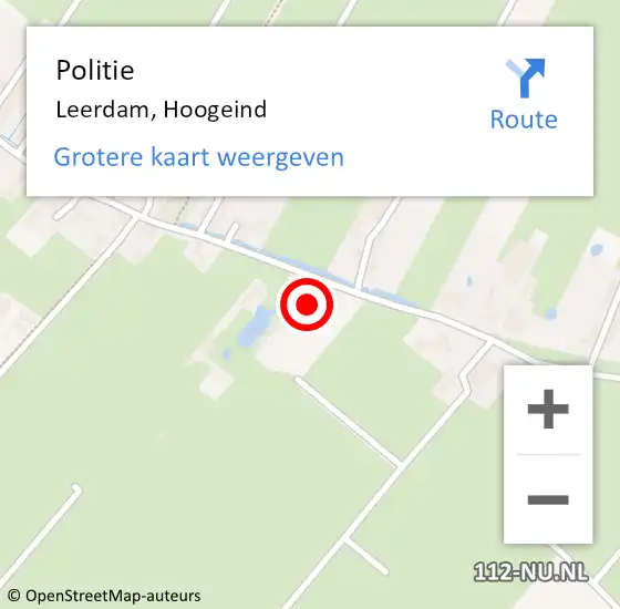 Locatie op kaart van de 112 melding: Politie Leerdam, Hoogeind op 10 mei 2024 22:23