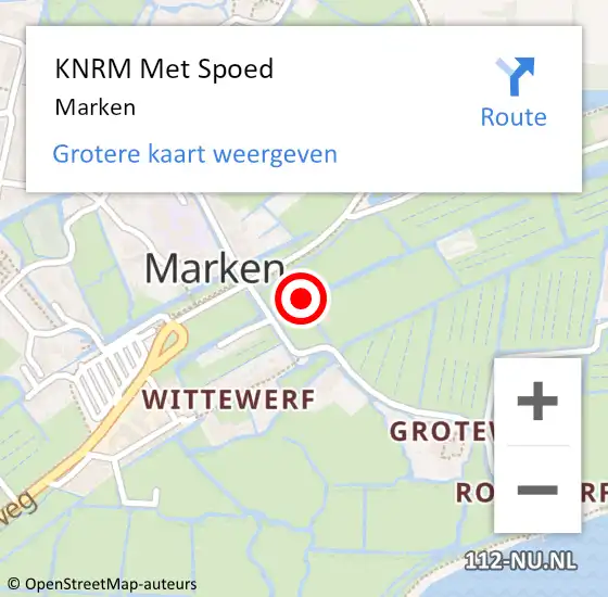 Locatie op kaart van de 112 melding: KNRM Met Spoed Naar Marken op 10 mei 2024 22:29