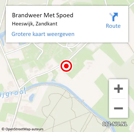 Locatie op kaart van de 112 melding: Brandweer Met Spoed Naar Heeswijk, Zandkant op 10 mei 2024 22:39