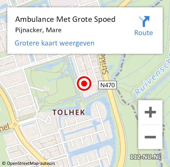 Locatie op kaart van de 112 melding: Ambulance Met Grote Spoed Naar Pijnacker, Mare op 10 mei 2024 22:43