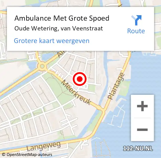 Locatie op kaart van de 112 melding: Ambulance Met Grote Spoed Naar Oude Wetering, van Veenstraat op 10 mei 2024 22:47