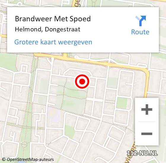 Locatie op kaart van de 112 melding: Brandweer Met Spoed Naar Helmond, Dongestraat op 10 mei 2024 23:24