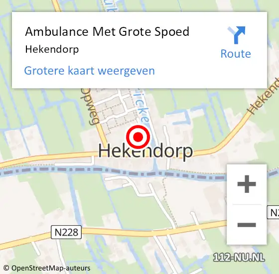 Locatie op kaart van de 112 melding: Ambulance Met Grote Spoed Naar Hekendorp op 10 mei 2024 23:37