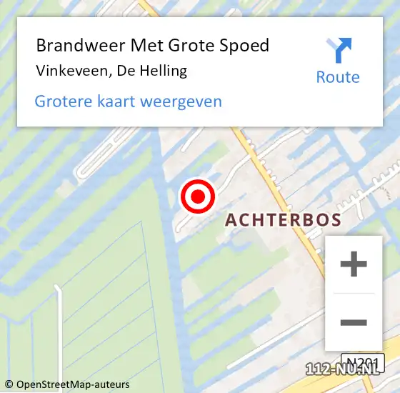 Locatie op kaart van de 112 melding: Brandweer Met Grote Spoed Naar Vinkeveen, De Helling op 11 mei 2024 02:13