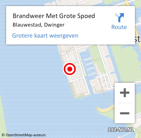 Locatie op kaart van de 112 melding: Brandweer Met Grote Spoed Naar Blauwestad, Dwinger op 11 mei 2024 02:25