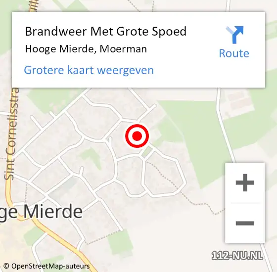 Locatie op kaart van de 112 melding: Brandweer Met Grote Spoed Naar Hooge Mierde, Moerman op 11 mei 2024 02:43