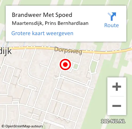 Locatie op kaart van de 112 melding: Brandweer Met Spoed Naar Maartensdijk, Prins Bernhardlaan op 11 mei 2024 04:10