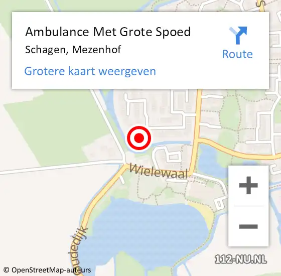 Locatie op kaart van de 112 melding: Ambulance Met Grote Spoed Naar Schagen, Mezenhof op 11 mei 2024 04:36