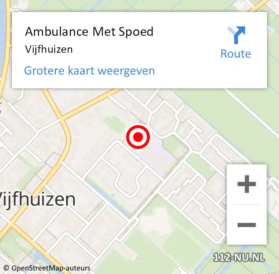 Locatie op kaart van de 112 melding: Ambulance Met Spoed Naar Vijfhuizen op 11 mei 2024 07:20