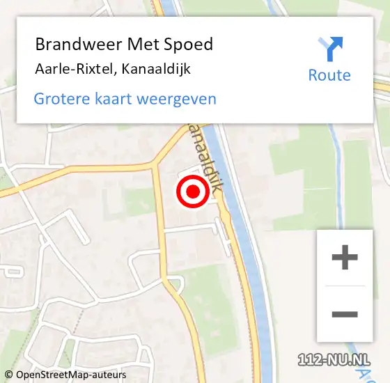 Locatie op kaart van de 112 melding: Brandweer Met Spoed Naar Aarle-Rixtel, Kanaaldijk op 11 mei 2024 07:25
