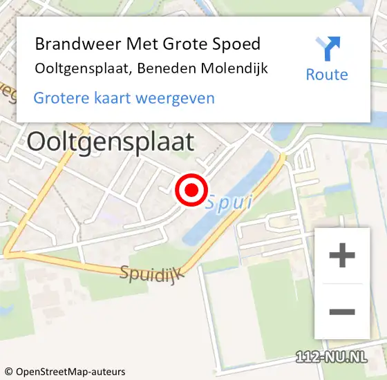 Locatie op kaart van de 112 melding: Brandweer Met Grote Spoed Naar Ooltgensplaat, Beneden Molendijk op 11 mei 2024 07:40