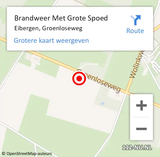 Locatie op kaart van de 112 melding: Brandweer Met Grote Spoed Naar Eibergen, Groenloseweg op 11 mei 2024 07:44