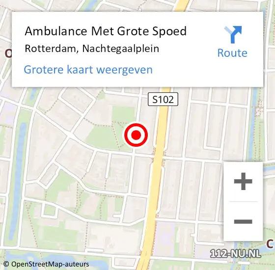 Locatie op kaart van de 112 melding: Ambulance Met Grote Spoed Naar Rotterdam, Nachtegaalplein op 11 mei 2024 08:47