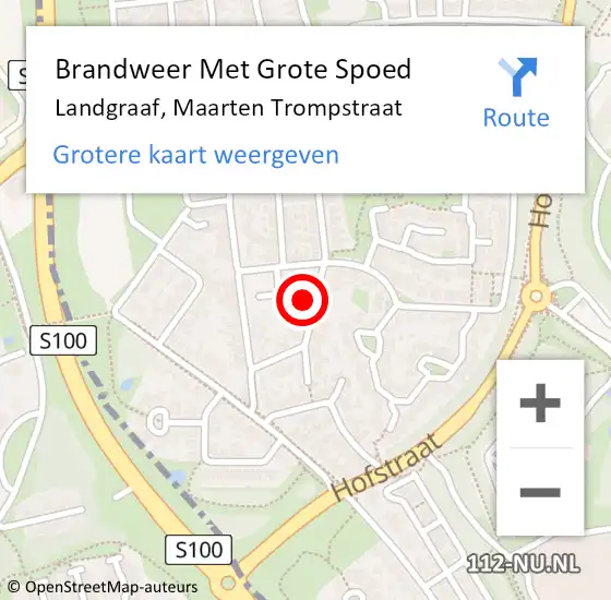 Locatie op kaart van de 112 melding: Brandweer Met Grote Spoed Naar Landgraaf, Maarten Trompstraat op 11 mei 2024 08:50
