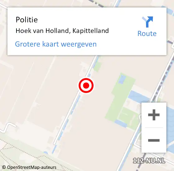 Locatie op kaart van de 112 melding: Politie Hoek van Holland, Kapittelland op 11 mei 2024 08:57