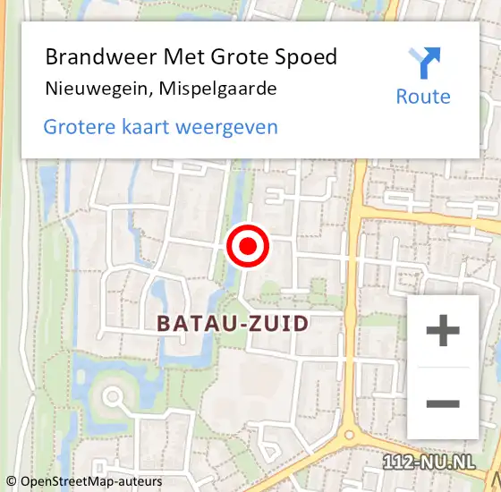 Locatie op kaart van de 112 melding: Brandweer Met Grote Spoed Naar Nieuwegein, Mispelgaarde op 11 mei 2024 10:22