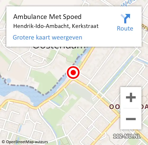 Locatie op kaart van de 112 melding: Ambulance Met Spoed Naar Hendrik-Ido-Ambacht, Kerkstraat op 11 mei 2024 10:29