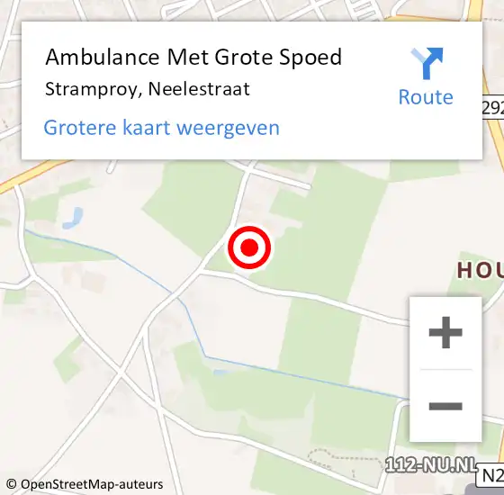 Locatie op kaart van de 112 melding: Ambulance Met Grote Spoed Naar Stramproy, Neelestraat op 11 mei 2024 11:17