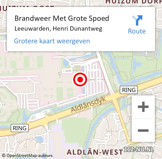 Locatie op kaart van de 112 melding: Brandweer Met Grote Spoed Naar Leeuwarden, Henri Dunantweg op 11 mei 2024 11:24