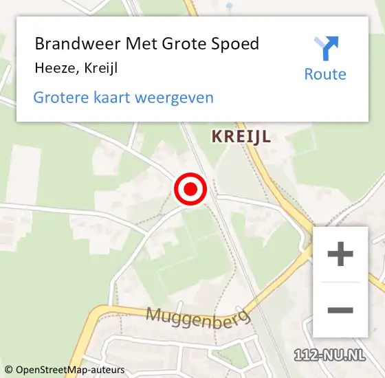 Locatie op kaart van de 112 melding: Brandweer Met Grote Spoed Naar Heeze, Kreijl op 11 mei 2024 11:47